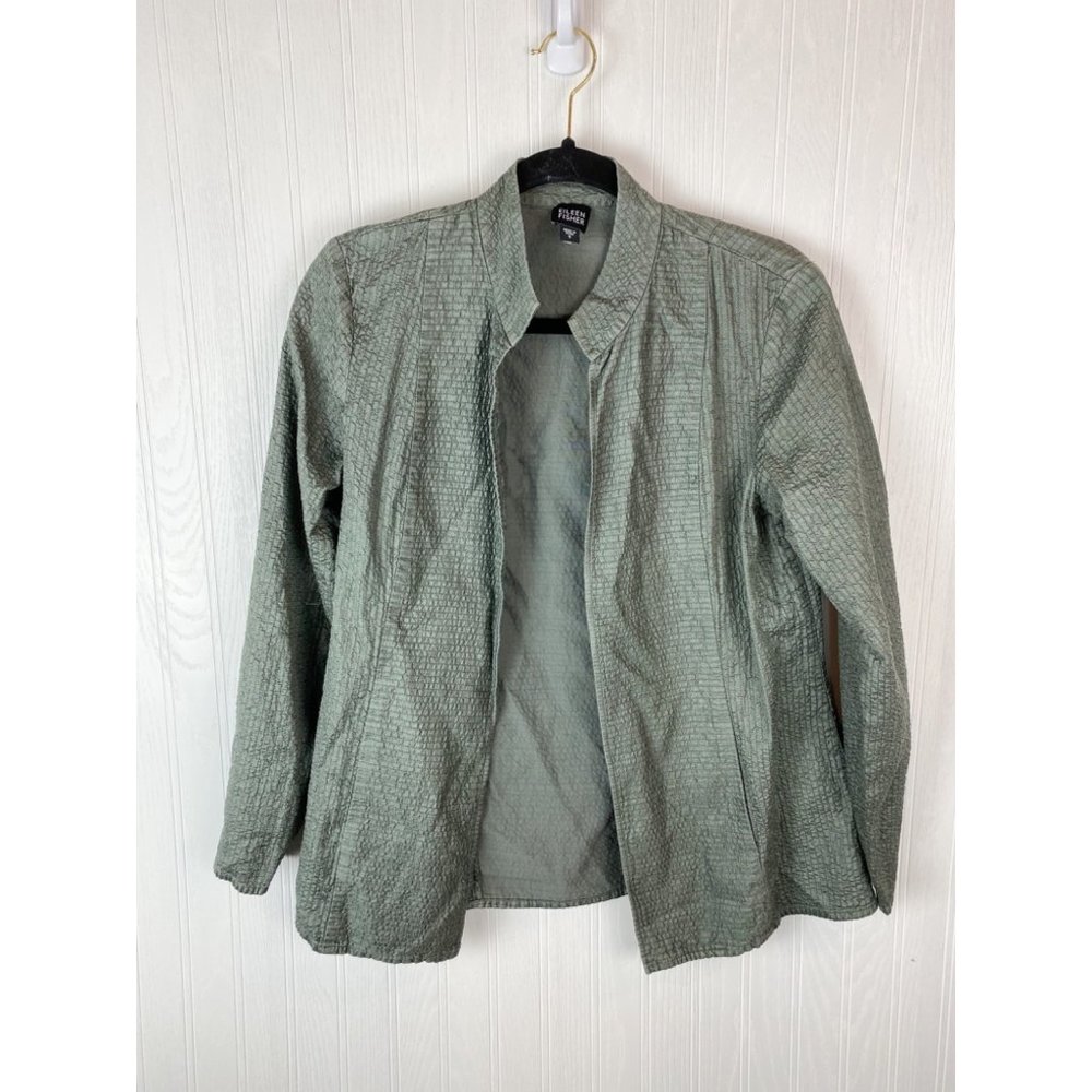 Eileen Fisher Jacket Soft Green size Small 100% silk